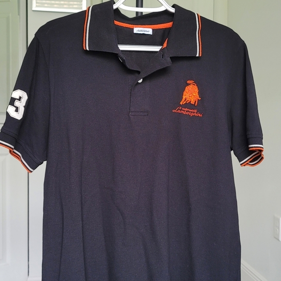 AUTOMOBILI LAMBORGHINI MEN'S REDUCED BULL TIPPING PIQUET POLO SIZE L - Picture 4 of 7